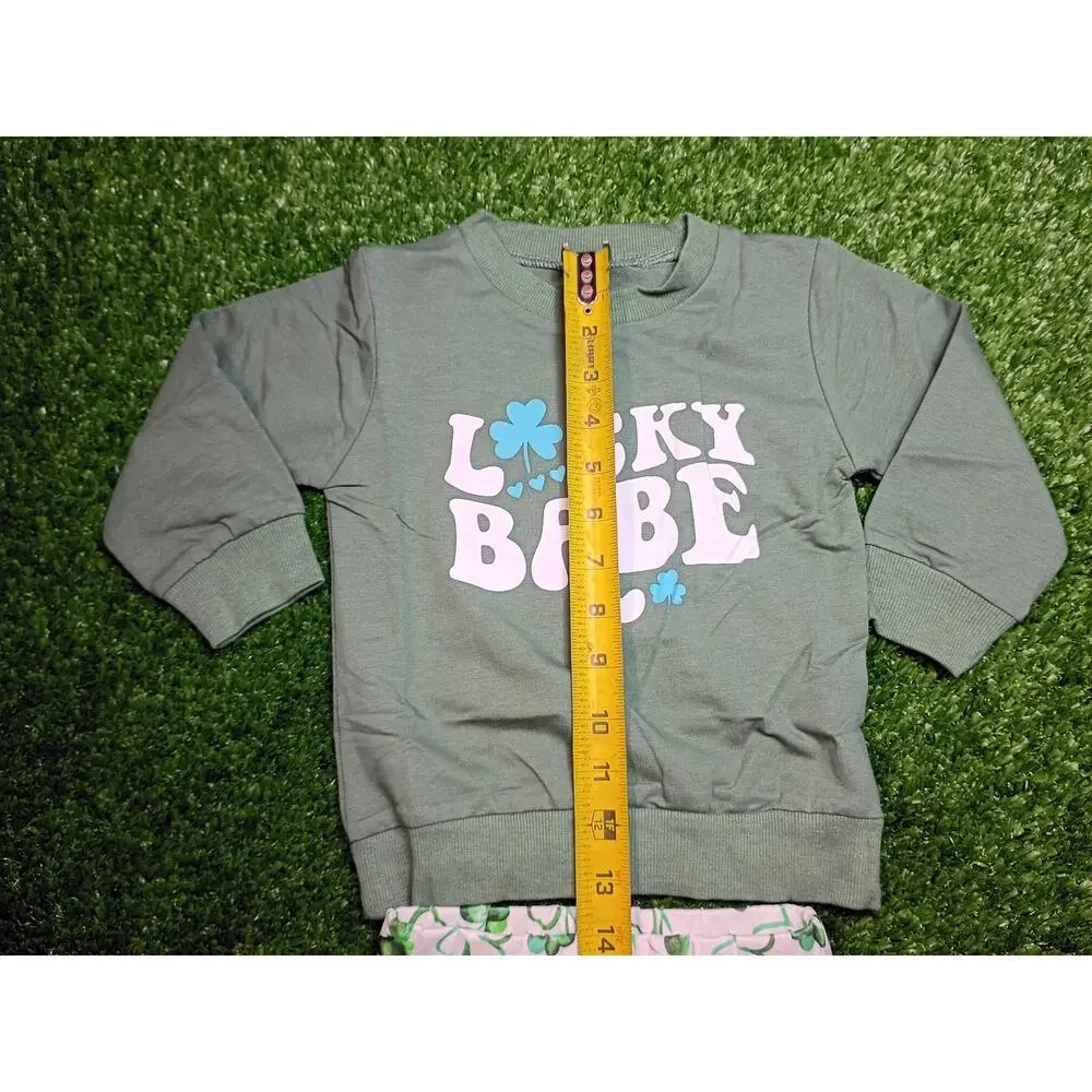 Festive Green Lucky Babe St. Patrick's Day 2-Piece Outfit Set